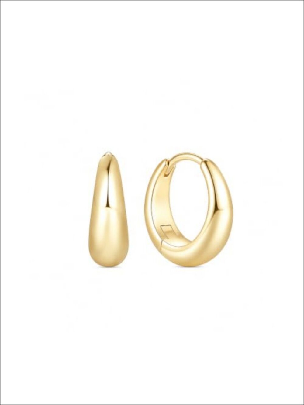 14k Gold Plated Small Hoop Earrings Hypoallergenic Lightweight Huggie